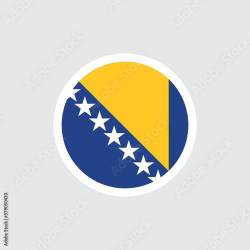 Flag of Bosnia and Herzegovina. Bosnian blue and yellow flag with stars. State symbol of Bosnia and Herzegovina. photo