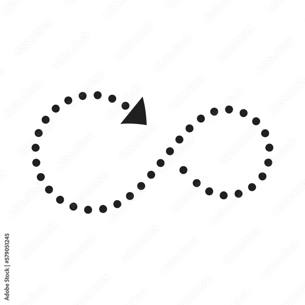 dotted arrow shape infinity icon symbol vector illustration