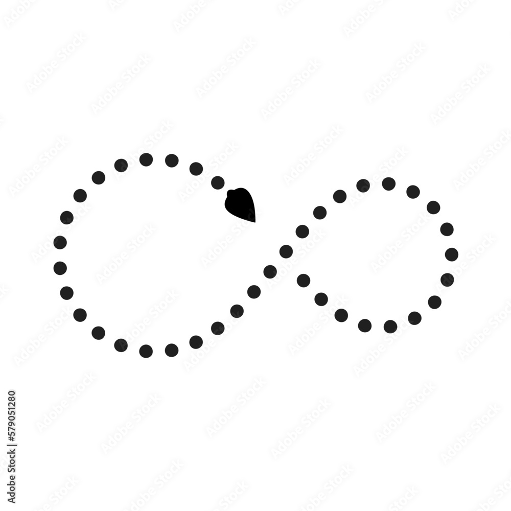dotted arrow shape infinity icon symbol vector illustration	
