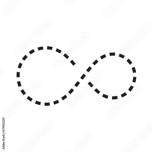 dotted outline infinity icon vector illustration eps