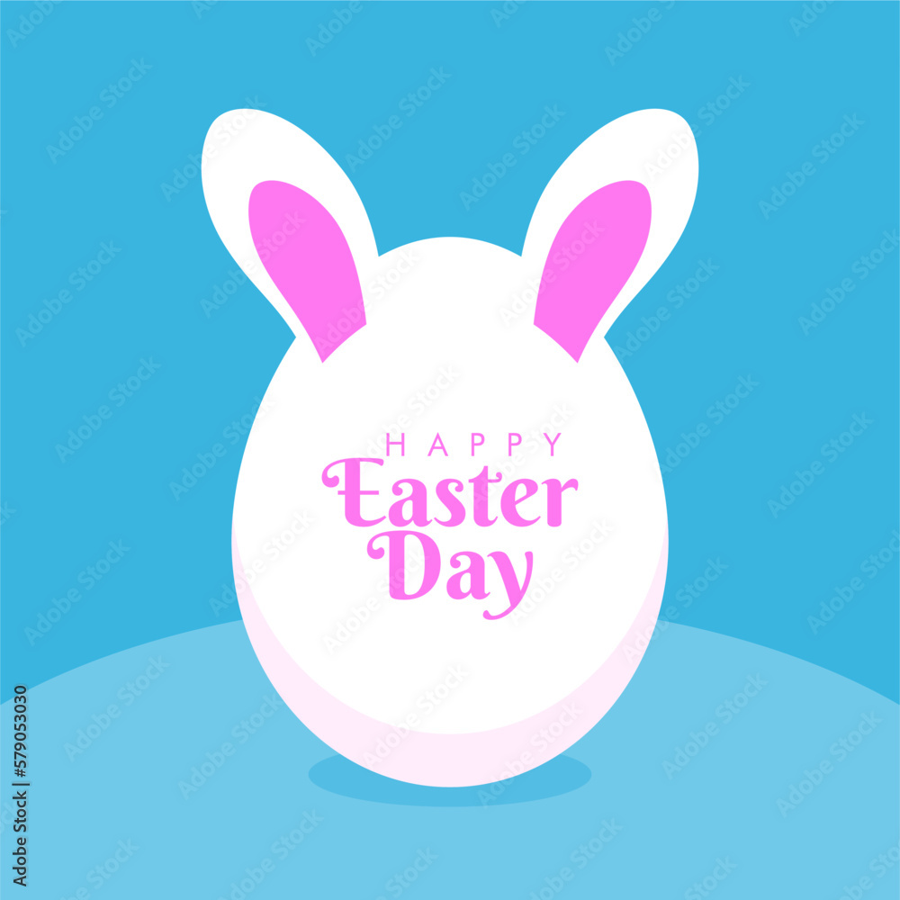 happy easter day banner template with cute egg combine with rabbit illustration happy easter day banner template with cute egg combine with rabbit illustration