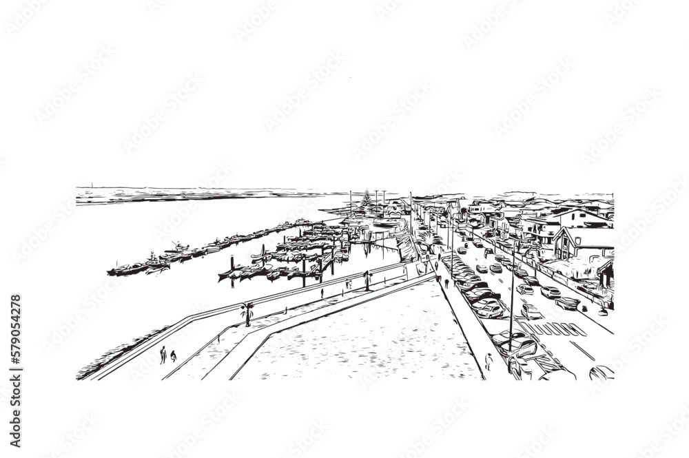 Building view with landmark of Praia is the
capital of Cape Verde. Hand drawn sketch illustration in vector. Building view with landmark of Praia is the
capital of Cape Verde. Hand drawn sketch illustration in vector.