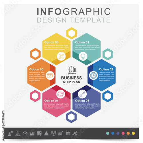 Infographic business plan and icons set