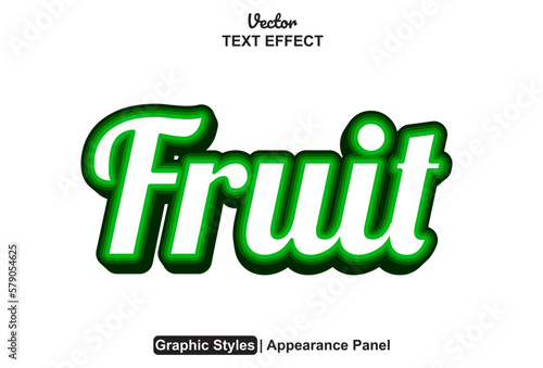 fruit text effect with graphic style and editable.