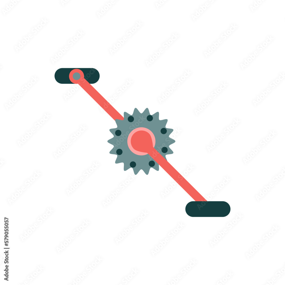 Bicycle chain ring with break pedals icon. MTB sport gear spare parts. Fitness cycling equipment sign. Vector illustration. Bicycle chain ring with break pedals icon. MTB sport gear spare parts. Fitness cycling equipment sign. Vector illustration.