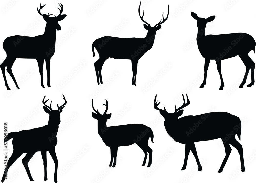 Naklejka premium Creative deer silhouette set designs