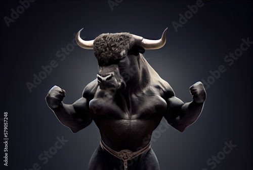 Stock bulls are stronger than ever. The bull is a symbol of an uptrend, growth and profit on the stock exchange. AI.