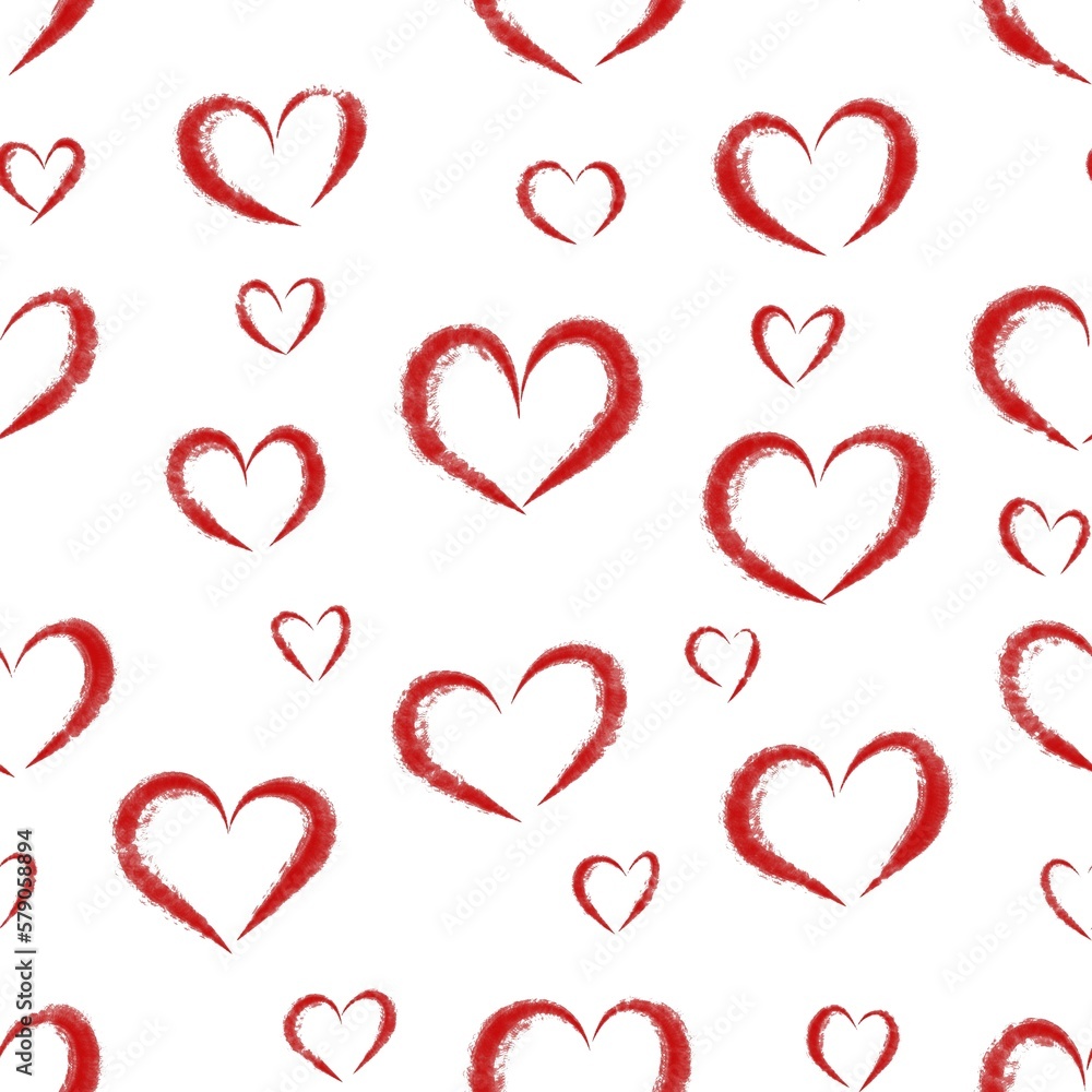 pattern with hearts seamless abstract pattern background fabric design print wrapping paper digital illustration 