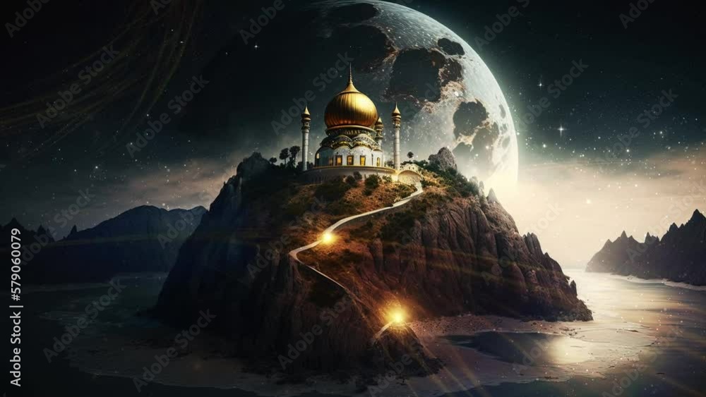 animated islamic wallpaper , luxury ramadan mosque UHD 4K 30 fps Stock
