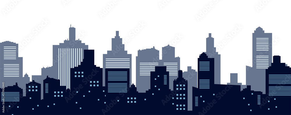 Silhouette Cityscape PNG.