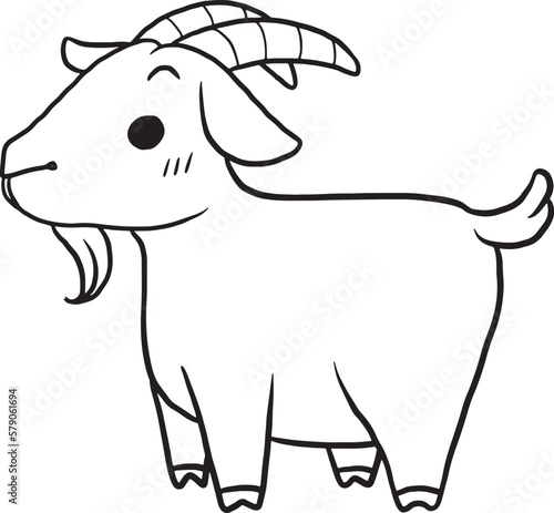 goat cartoon doodle kawaii anime coloring page cute illustration drawing clip art character chibi manga comic