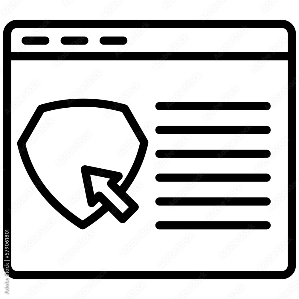 security browser icon with shield and pointer symbol security browser icon with shield and pointer symbol