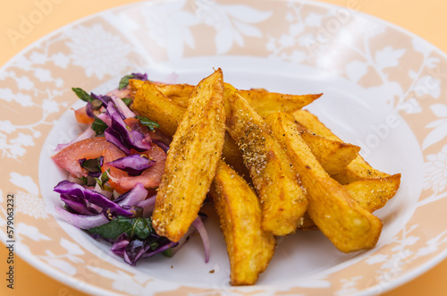 Homemade Chips - Healthy with salad