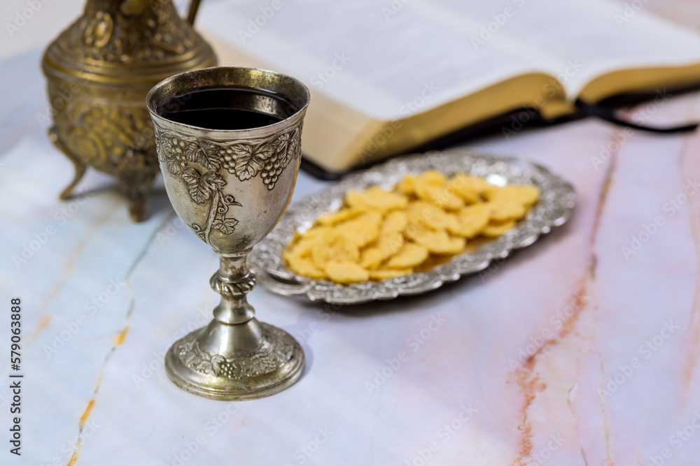 Christian Holy Communion consists unleavened bread, chalice wine other