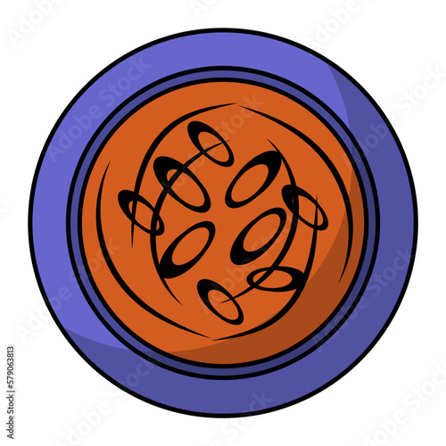 Ssamjang Concept, Korean fermented soy beans cuisine vector outline color icon design, Asian Cuisine symbol, Famous Dish Sign, Street Food stock illustration 