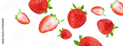 strawberry isolated on white. strawberry png.healthy food red strawberry.juicy straw group.banner size