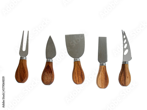 Set of Cheese knifes isolated, Closeup, Nobody photo