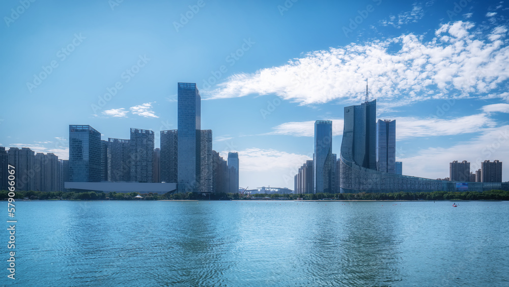Street view of Hefei Financial District, China