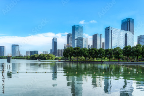 Street view of Hefei Financial District  China