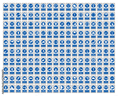 Set Of Mandatory Required Symbol Sign, Vector Illustration, Isolated On White Background Label .EPS10
