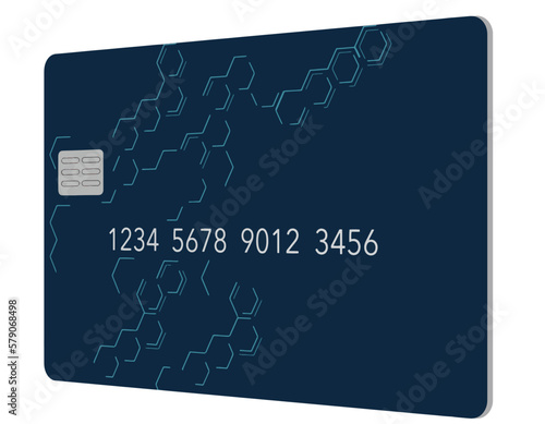 Here is a generic mock credit card with a modern design and text space in a vector illustration.