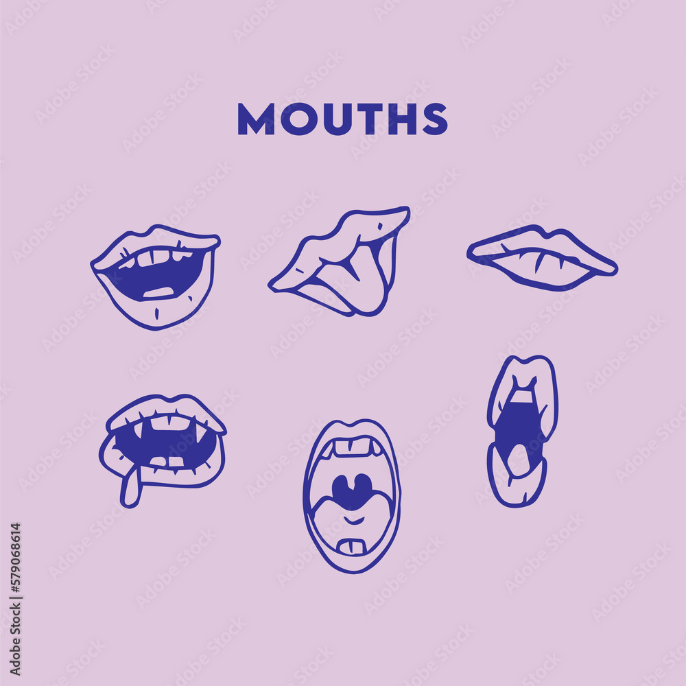 Mouth Elements Graphic Vector Collection Mouth Elements Graphic Vector Collection