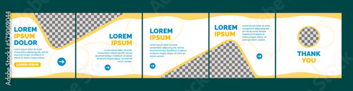 set of carousel templates for social media posts. banner template with bright color