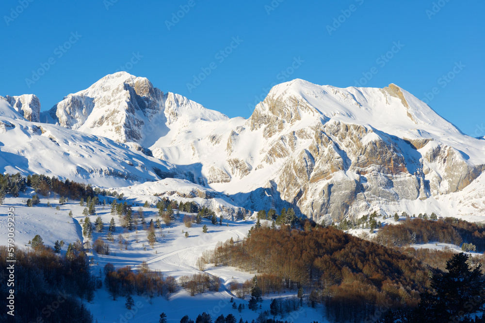 Snow-capped peaks in the Pyrenees