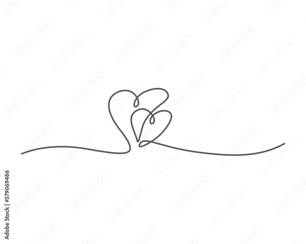 One Line Vector drawing of hearts One Line Vector drawing of hearts