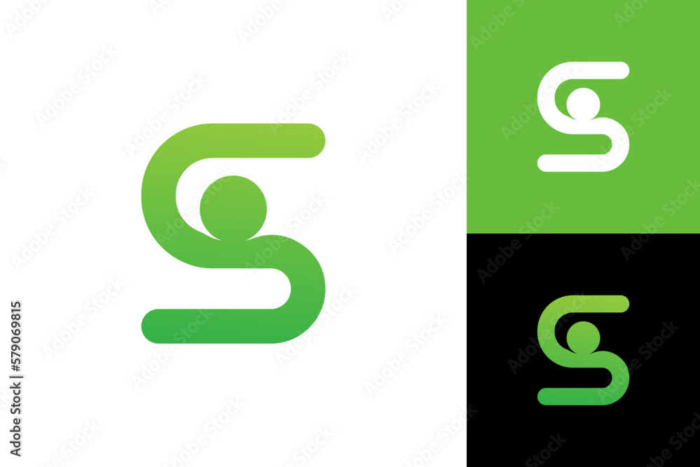 Letter S person logo template design vector Letter S person logo template design vector