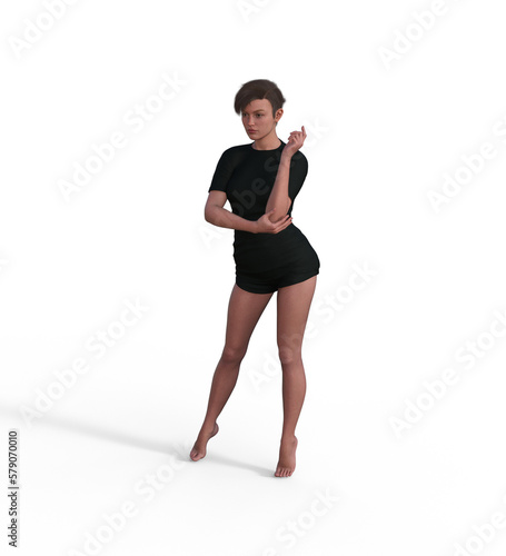 Girl with black shirt