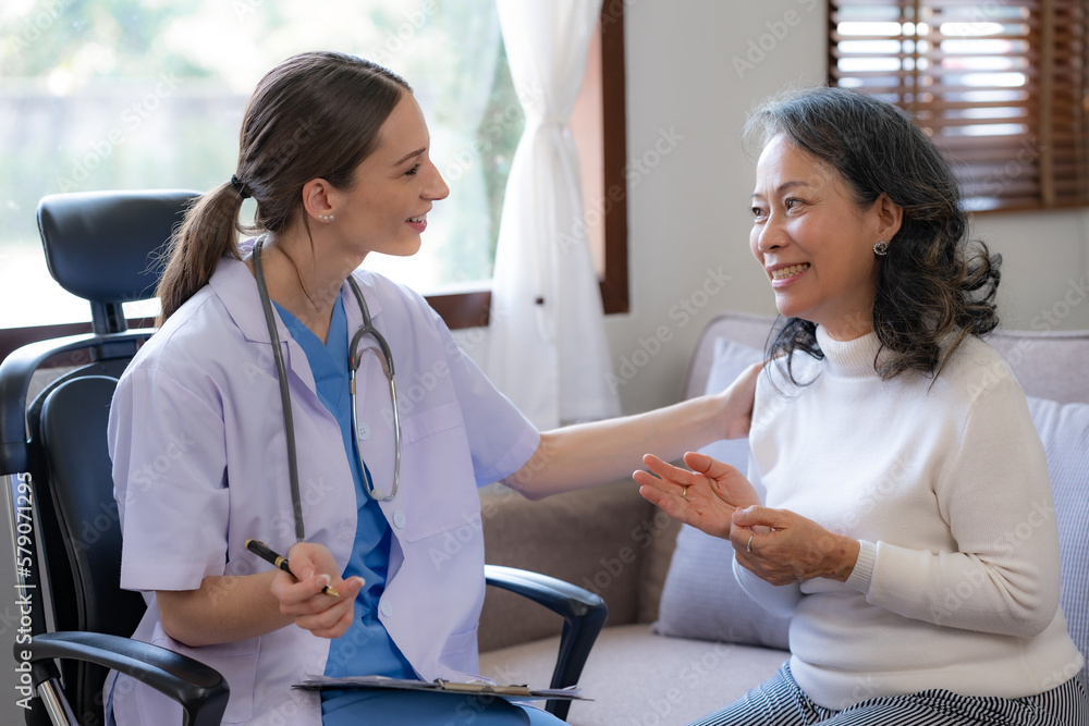 Doctor is checking the patient's history and detail about the patient's condition. Doctor is checking the patient's history and detail about the patient's condition.