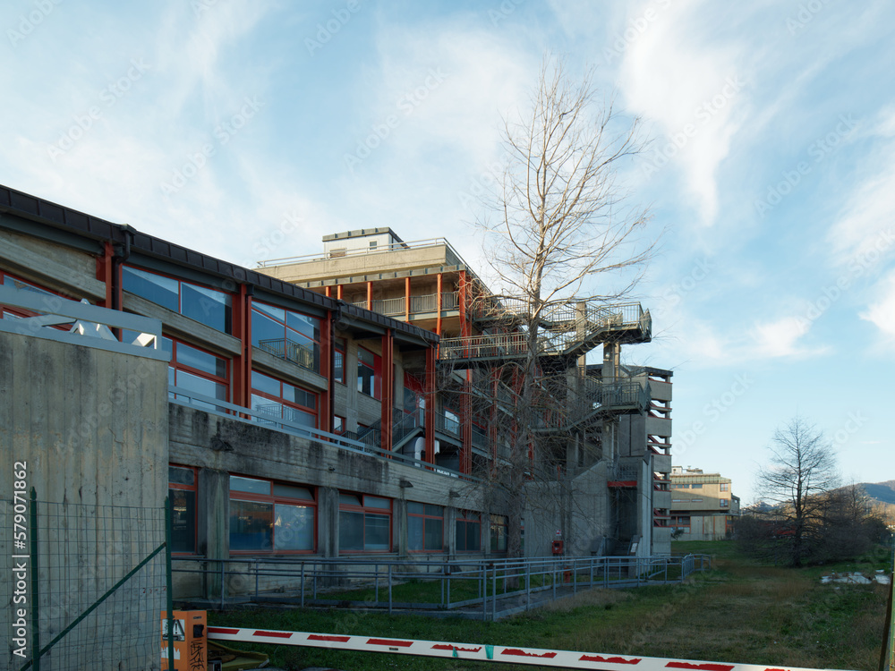 detail of modern hospital in italy detail of modern hospital in italy