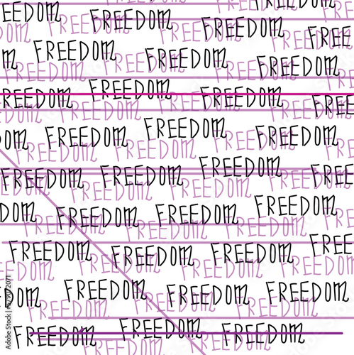 seamless pattern with word freedom
