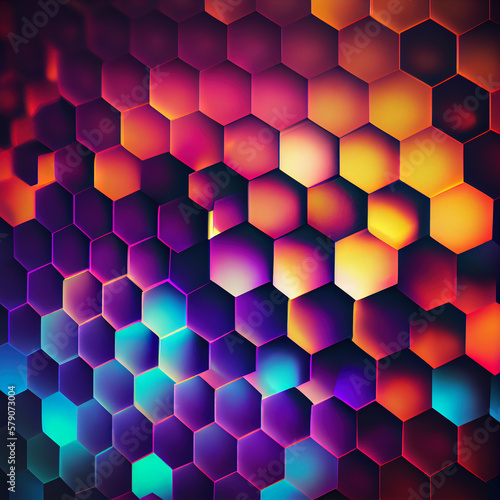 Illustration 3D abstract of honeycomb surface hexagon pattern. Illustration generated by ai.