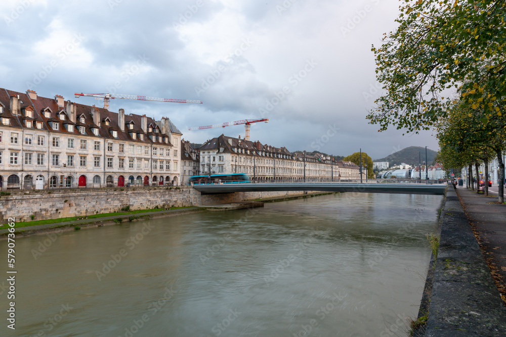 Besançon, France: Feb 2023 Tourist Locations River, Historical Sites, Church, Buildings, Scenic views 