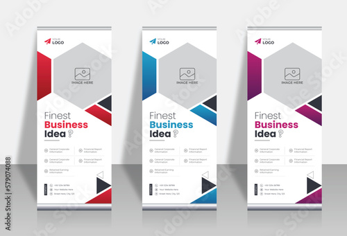 Creative business agency roll up banner design or pull up banner template