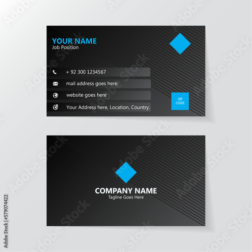 Black and White Business Card Design, Law Firm Legal Style Visiting Card Template , dark & light in color
