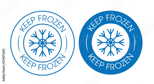 keep frozen rounded vector icon with snow flake symbol, blue in color