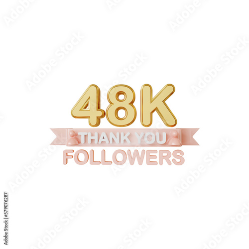 48k followers gold 3D Rendering photo