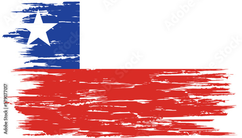 Brush stroke flag of CHILE