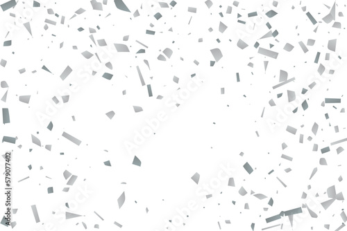 Silver glitter confetti on a white background. Decorative element.