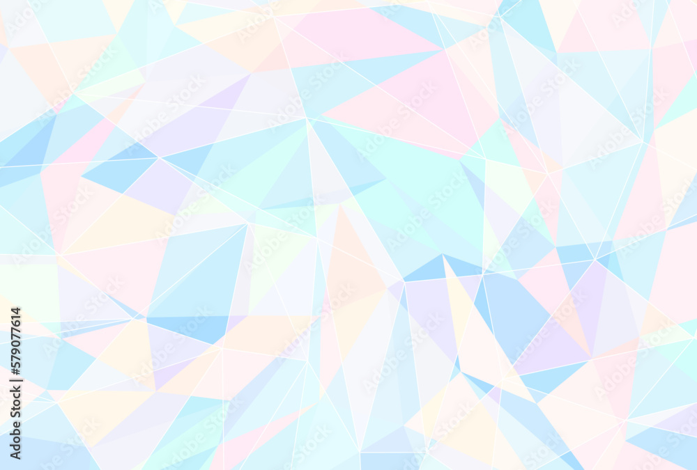 Fototapeta premium 背景イラスト_三角形モザイク_水色
