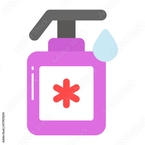 Hand sanitizer dispenser in editable style, hygiene equipment