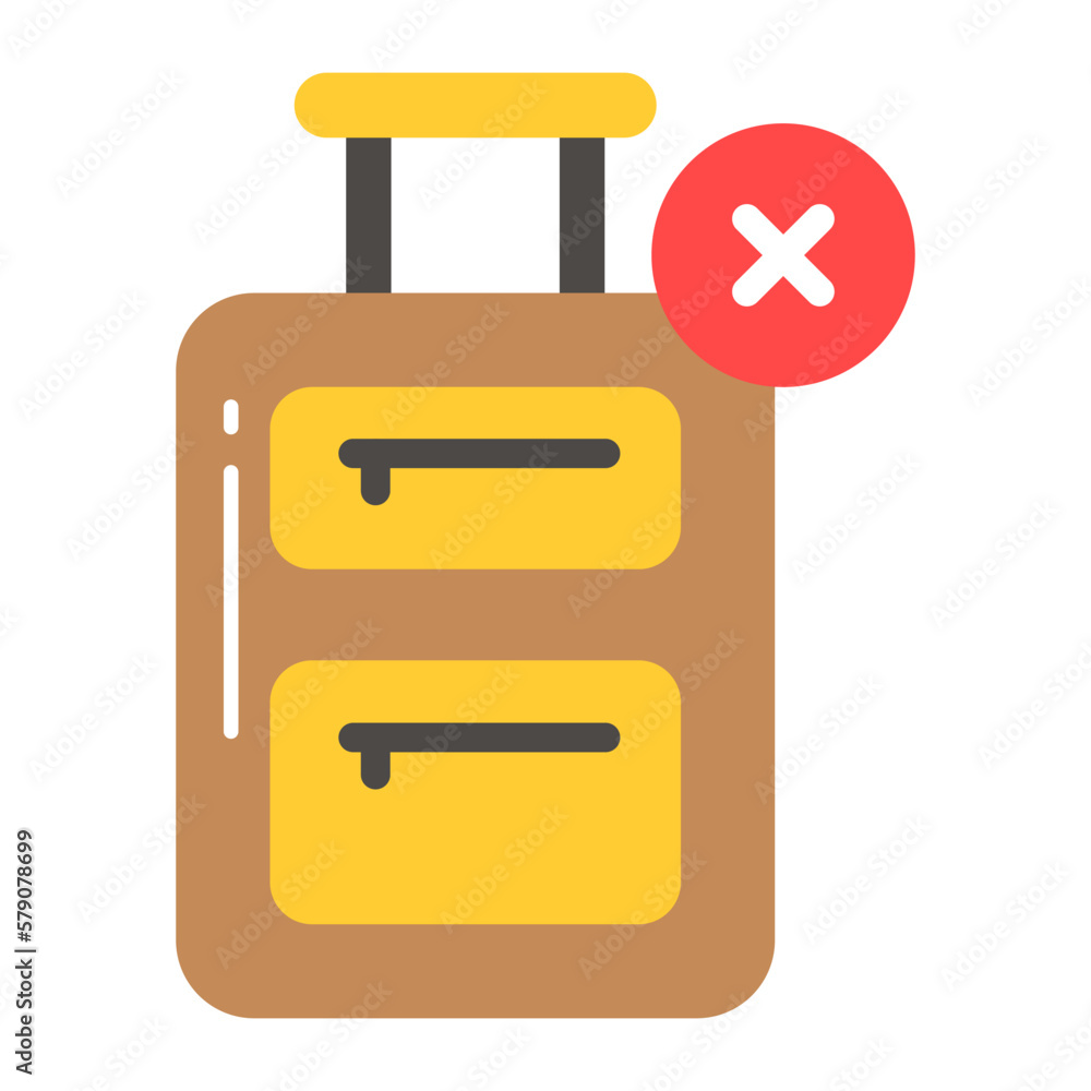 Cross on suitcase, modern and trendy vector of no traveling Cross on suitcase, modern and trendy vector of no traveling