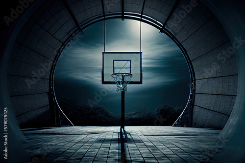 Digital illustration about basketball and sports. Generative Ai