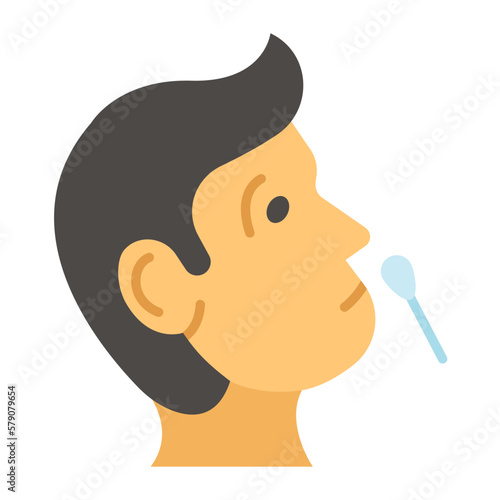 Corona test vector icon in modern style swab