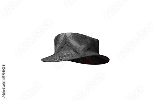 3d illustration black and white hat isolated on white background 