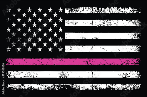 Thin Pink Line 4th Of July Design