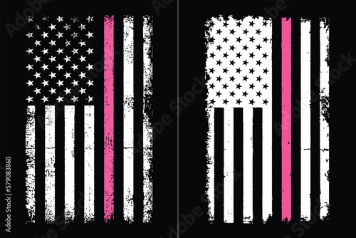 Patriotic Day Thin Pink Line Design